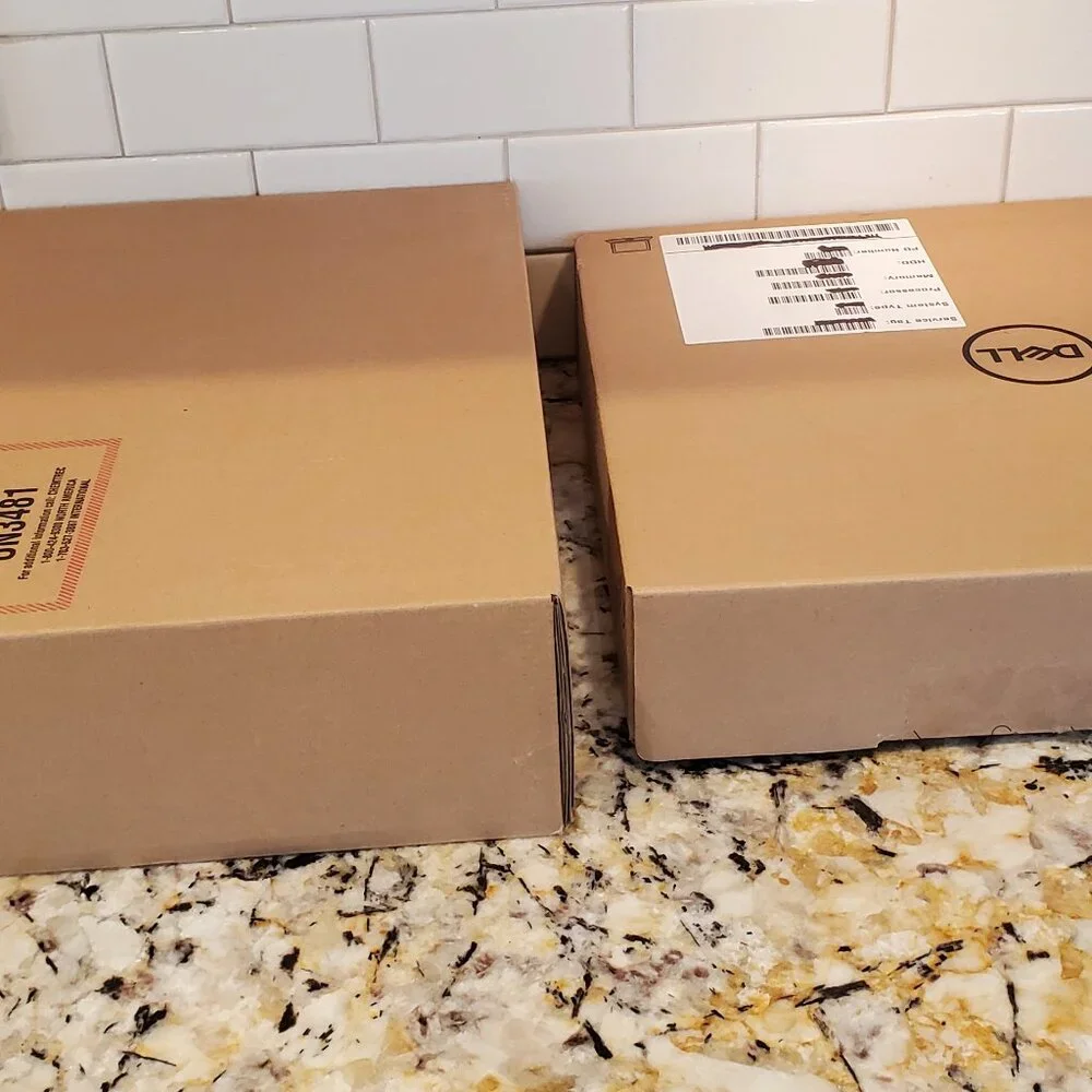 LOT of 2 Laptop Protective Shipping Packaging with Boxes 15x13x3 & Dell 15x11x4